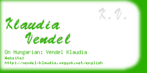 klaudia vendel business card